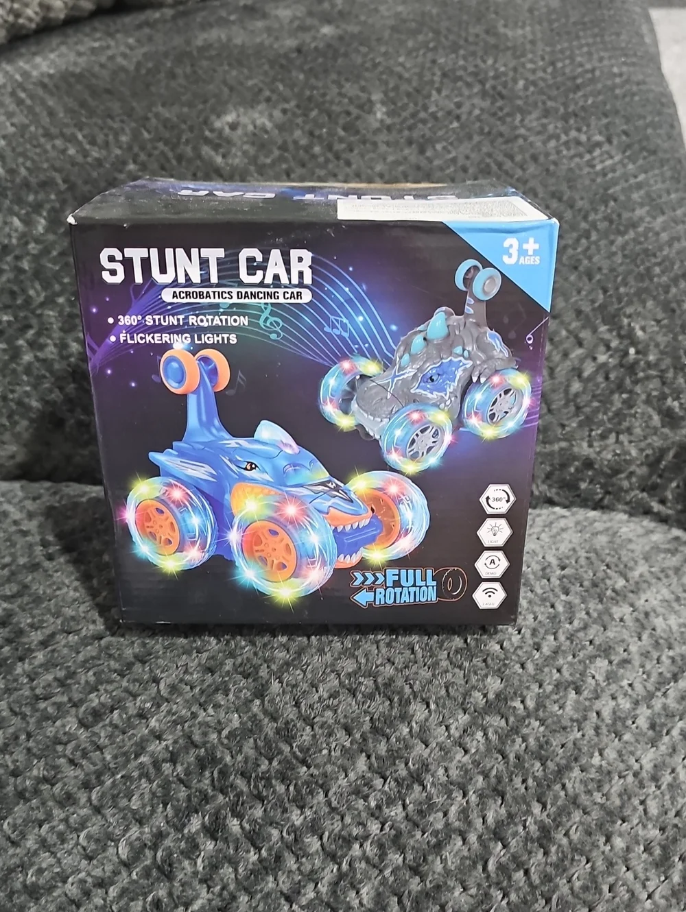 Stunt Car Acrobatic Dancing Toy - Blue with Light-Up Wheels